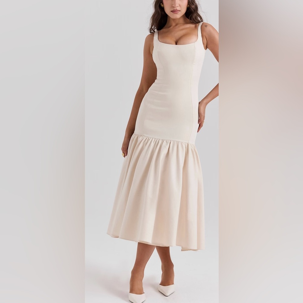 House of CB Cream Midi Dress- Perfect for Brides!
